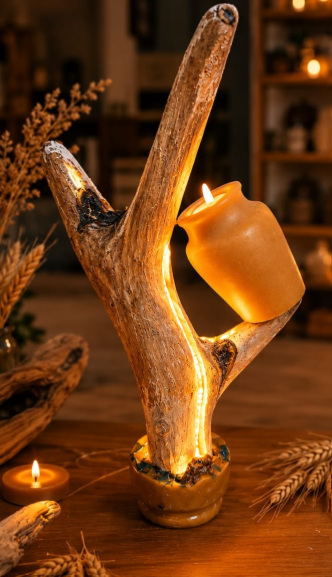 Driftwood Beeswax Flame
